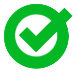 a green check mark in a circle
